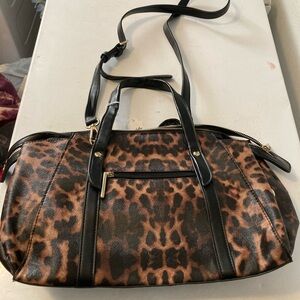 Sondra Roberts Brown and Black Leopard Shoulder Bag